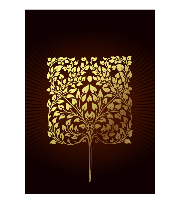 free vector Golden tree pattern vector